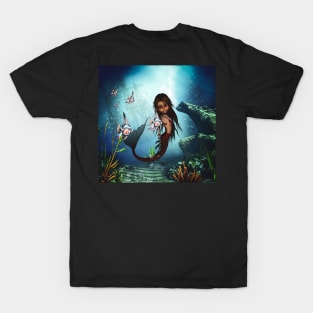 Sweet little mermaid with fantasy fish T-Shirt